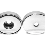 Magnete Permanente Neodimio Foro Filettato Passante M4 Forza kg.13 mm.22x5,3h | Italfit Magneti