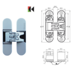 Cerniera Invisibile Regolabile K6200 mm.95x23,3 Reversibile Cromo Satinato  Koblenz