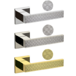 Maniglia Diana Damier Rosetta Quadra d.51x51x5h Bocchetta Foro Chiave varie finiture | Olivari