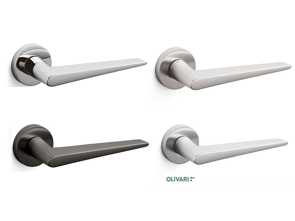 m234rb8crrg.png Maniglia Nina Rosetta Tonda d.47x10h Bocchetta Foro Chiave varie finiture | Olivari - immagine 1