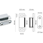 Magnetico Applicabile mm.48x15,5+Piastra Forza Kg.4 | Maco