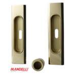 Maniglia Incasso Rettangolare Porta Scorrevole modello 1038 d.38x143 con Foro Chiave 03L-Oro | Mandelli