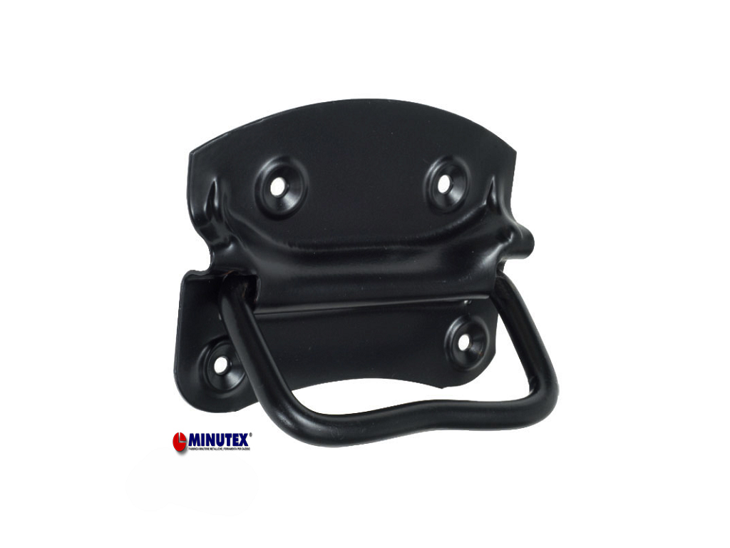 mix7014110c.png Maniglietta Fori Passanti Snodata per Baule mm.110x75 Nero Minutex - immagine 1