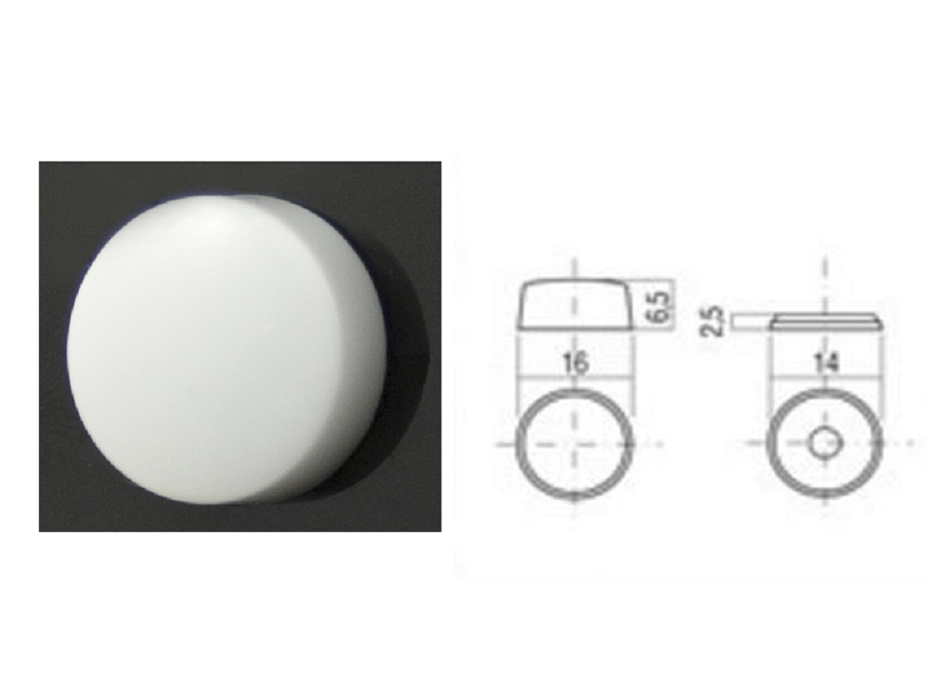 mnt8508b.png Coprivite a Scatto in Plastica mm.16x6,5h Bianco | Manart - immagine 1