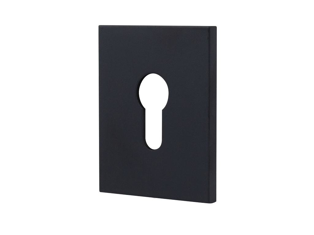 oli1613bnpc.png Bocchetta Rettangolare Foro Yale per Cilindro Europeo modello B mm.60x75x5h NP-Nero Opaco Olivari - immagine 1
