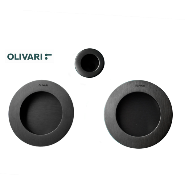 Maniglia Incasso Tonda Porta Scorrevole modello Dante d.65/48 Senza Foro Chiave varie finiture | Olivari