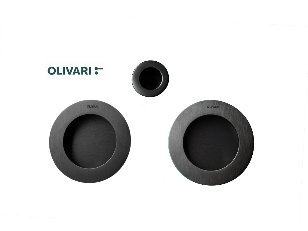 olid134usc.png Maniglia Incasso Tonda Porta Scorrevole modello Dante d.65/48 Senza Foro Chiave varie finiture | Olivari - immagine 1