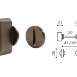 Nottolino Chiavistello WC Q6 modello Link S Bussole mm.45 DS-Superbronzo Satinato | Olivari