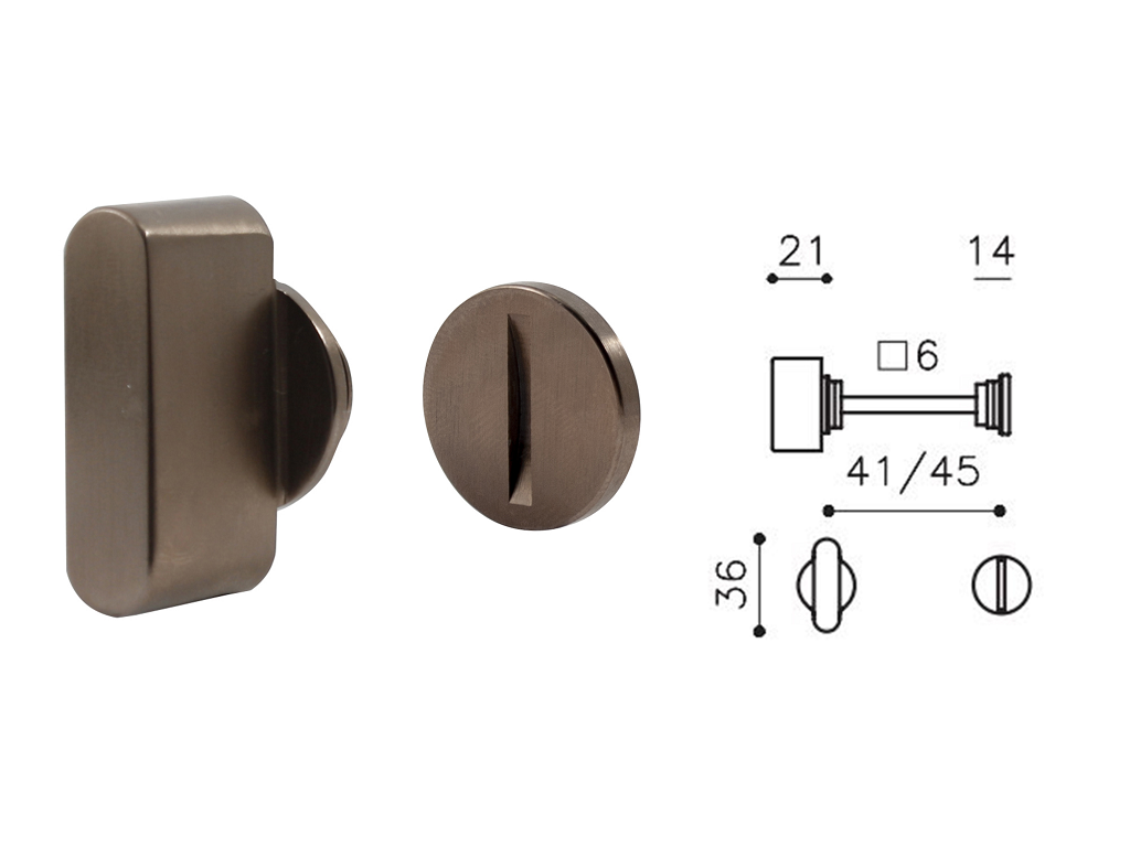 olih199bds.png Nottolino Chiavistello WC Q6 modello Link S Bussole mm.45 DS-Superbronzo Satinato | Olivari - immagine 1