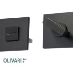 Nottolino Chiavistello WC Q6 modello Space Q Rosetta quadra d.51x51x5h US-SuperAntracite Satinato  | Olivari