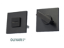 Nottolino Chiavistello WC Q6 modello Space Q+Cubo S Rosetta Quadra d.51x51x5h US-SuperAntracite Satinato | Olivari - immagine 2