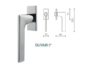 Maniglia per Finestra DK Lotus Q rosetta Bassa Movimento 4 scatti Metallo Quadro d.7x42mm varie finiture  | Olivari