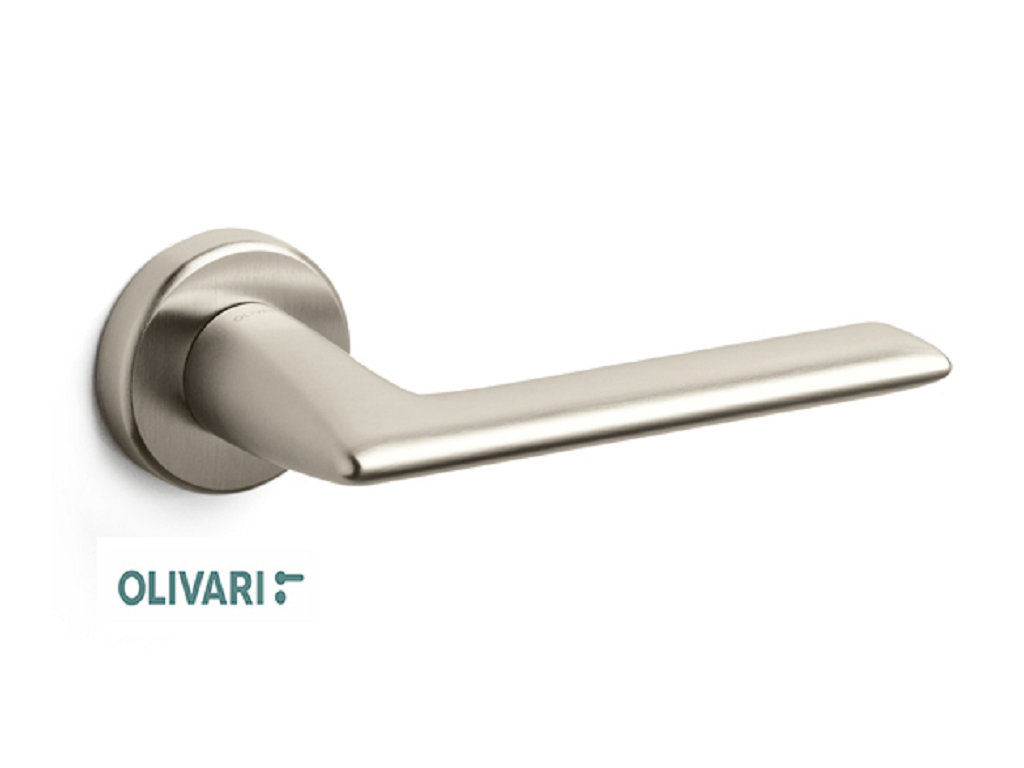 olim182rb8nsc.png Maniglia Tecno Rosetta Tonda d.47x10h Bocchetta Foro Chiave varie finiture | Olivari - immagine 1