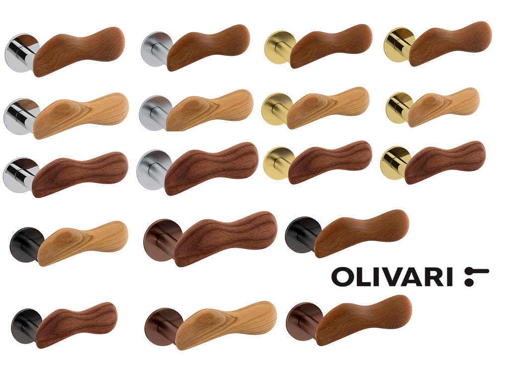 olim232rb8bragg.png Maniglia Chelsea Rosetta Tonda d.51x5h Bocchetta Foro Chiave Varie Finiture Legno | Olivari - immagine 1