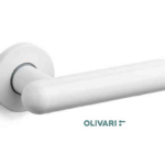 Maniglia Boma Rosetta Tonda d.50x8h Bocchetta Foro Chiave BI-Bianco Lucido | Olivari