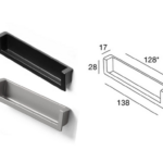 Maniglia Incasso Mobile Interasse 128 Rettangolare mm.138x30x17h varie finiture | Pamar