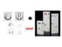 Maniglia Incasso Quadra Porta Scorrevole modello K2300 d.48/55x55 con Nottolino varie finiture | SAB Serrature