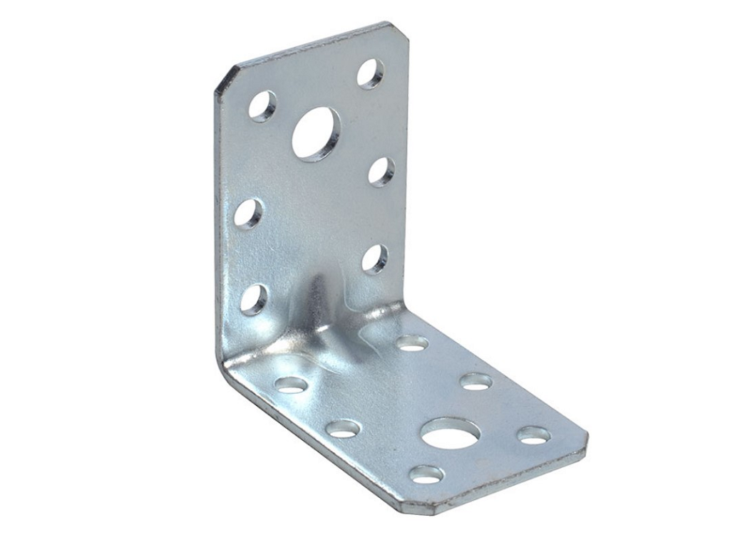 sip1613.png Piastra ad Angolo con Rinforzo Spessore mm.2 Zincata mm.50x50 Sipa - immagine 1