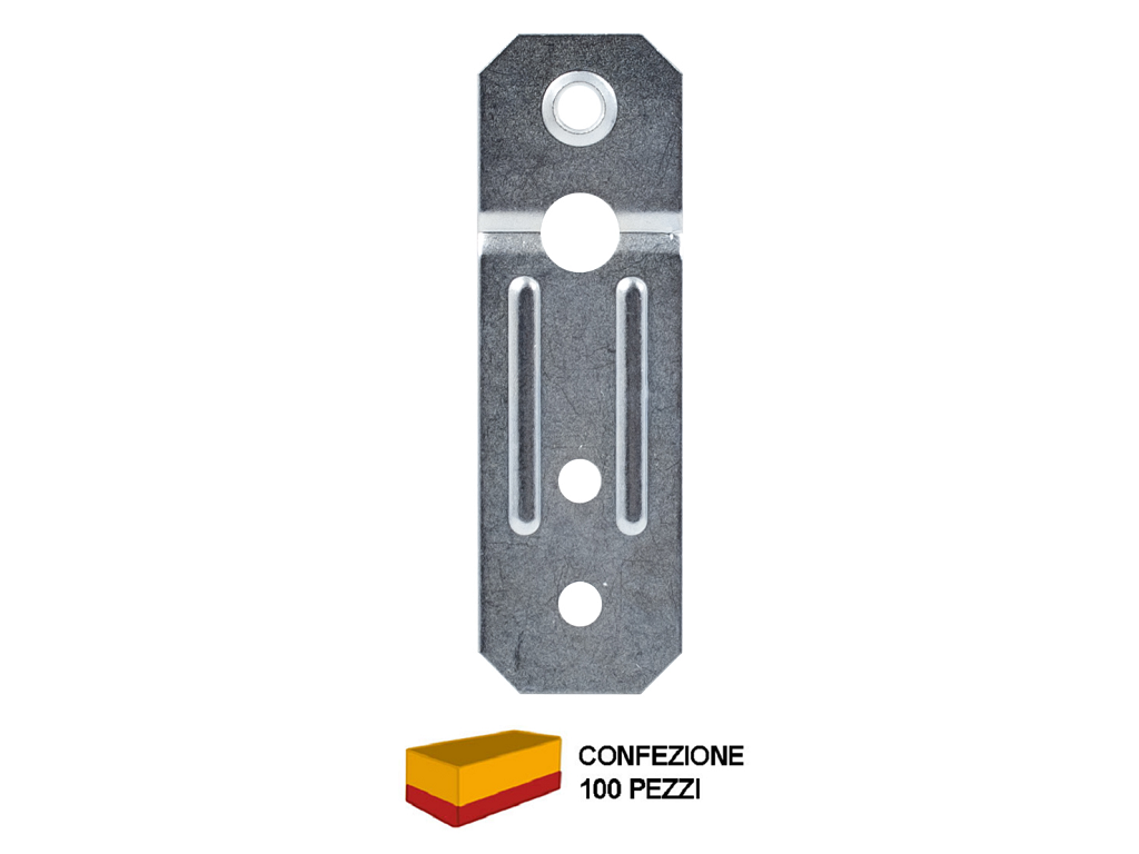 sip289a.png Piastrina Di Fissaggio Zincato mm.80x25 pz.100 Sipa - immagine 1