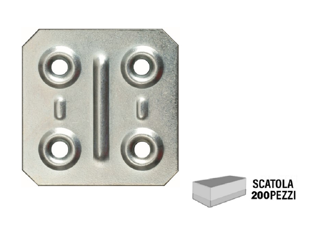 sip57.png Piastrina Quadra Zincato mm.40x40 pz.200 | Sipa - immagine 1