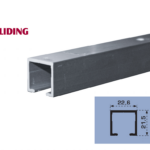 Binario Singolo Lince Sirio mm.22,6x21,5h con fori Alluminio Naturale Portata kg.80 varie lunghezze  Sliding
