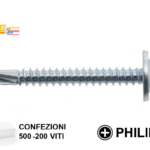 VITE AUTOPERFORANTE TC FALSA RONDELLA ZINCATA PH2 IN BLISTER mm.4,2 VARIE LUNGHEZZE | TECFI