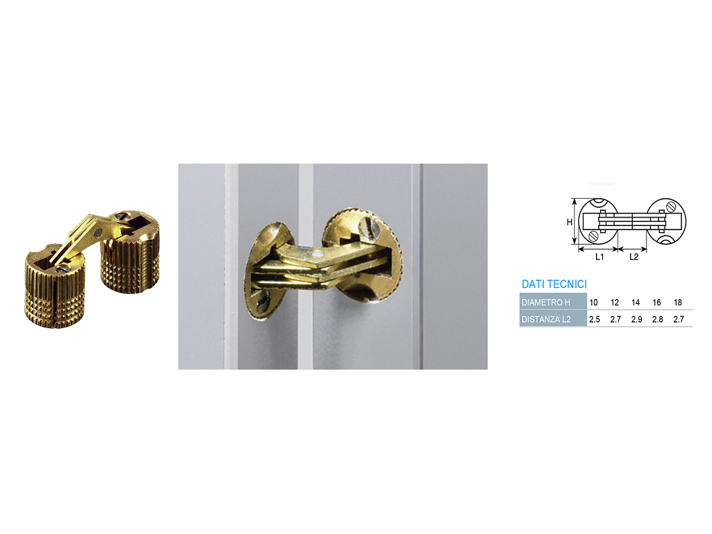 tec512c.png CERNIERA INVISIBILE CILINDRICA OTTONE VARIE MISURE prodotto da TECNA - immagine 1