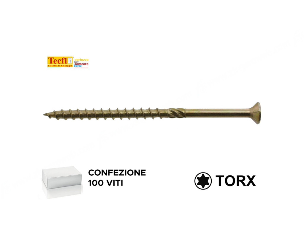 teftspanggialla100-12.png VITE TRUCIOLARE TSP IMPRONTA TORX TX30 ZINCATA GIALLA mm.6,0x VARIE LUNGHEZZE | TECFI - immagine 1