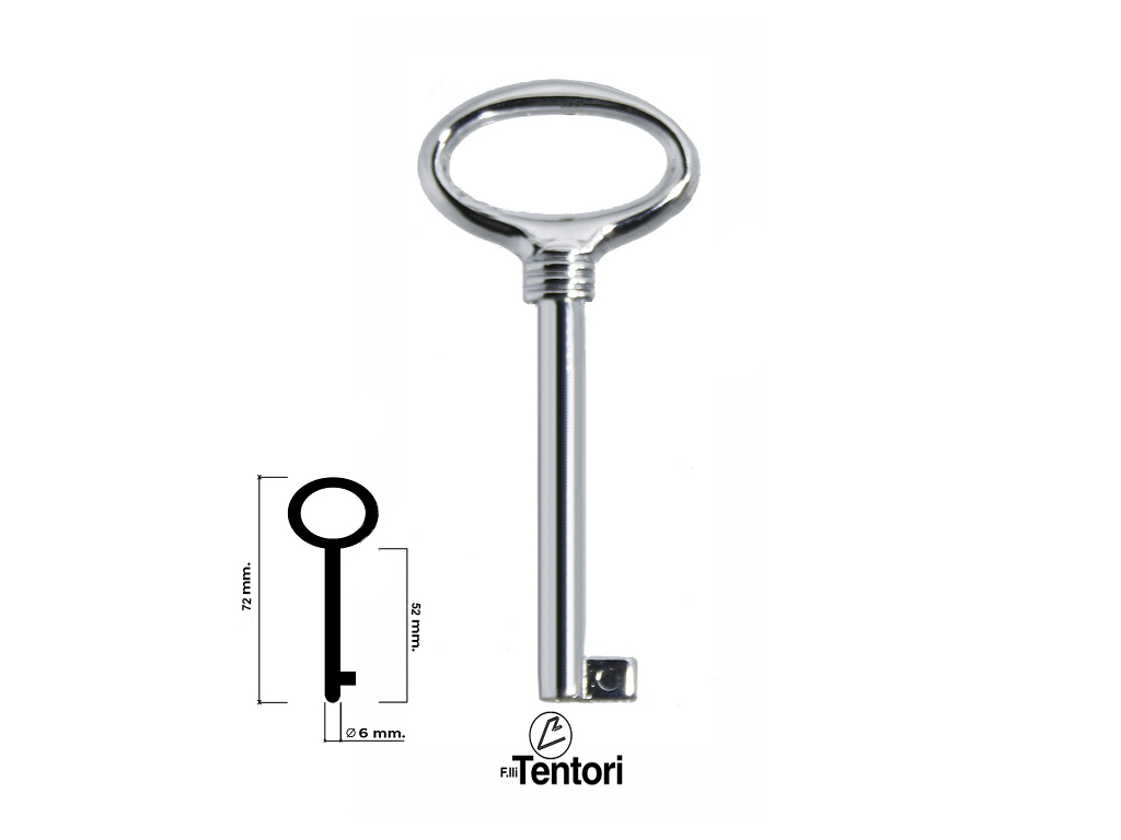 tenh1200crlx.png Chiave Mobile Femmina Sibilla d.6x52/72mm Cromo Lucido Tentori - immagine 1