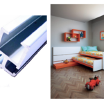 Binario Alluminio per Ruote Letto Anodizzato Argento Spazzolato cm.300  Terno Scorrevoli