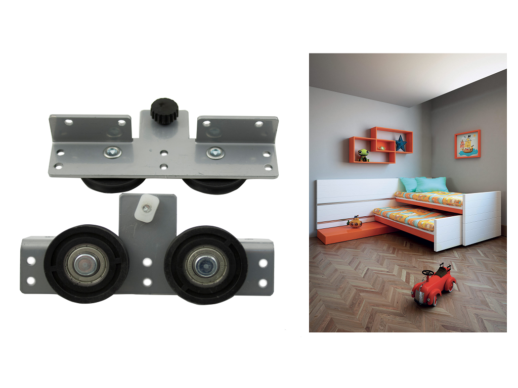 tsc309c.png Scorrevole Doppia Ruota con Pomolo per Letto Terno Scorrevoli - immagine 1