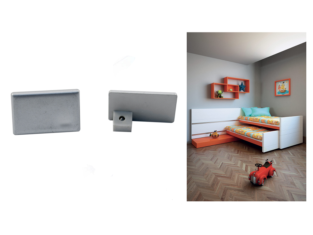 tsc314adxc.png Tappo per Binario 300 Letto Pvc Argento Destra Terno Scorrevoli - immagine 1