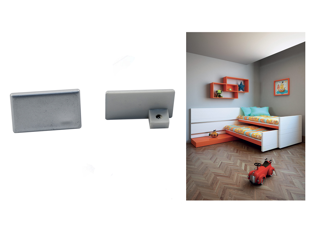 tsc314asxc.png Tappo per Binario 300 Letto Pvc Argento Sinistra Terno Scorrevoli - immagine 1