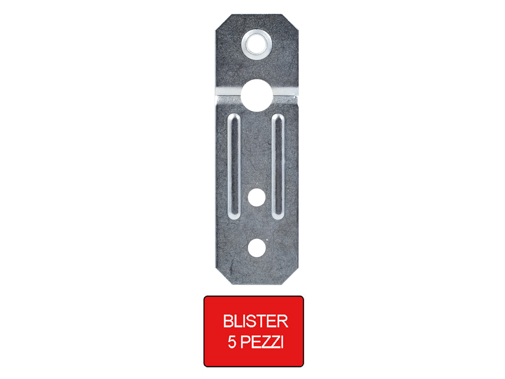 zinsip289a.png Piastrina di Fissaggio Zincato mm.80x25 in Blister da pz.5 | Sipa - immagine 1