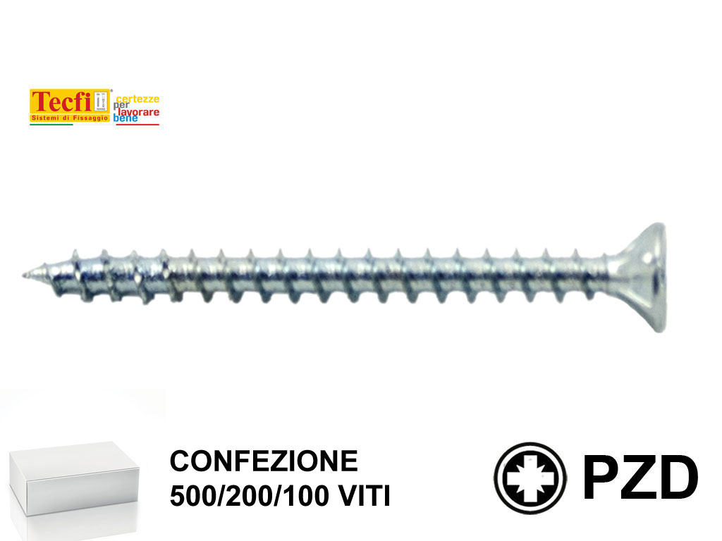 500200100zincate.png VITE TRUCIOLARE TSP IMPRONTA CROCE PZ2 ZINCATE mm.5,0x VARIE LUNGHEZZE | TECFI - immagine 1
