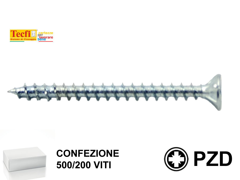 500200zincate.png VITE TRUCIOLARE TSP IMPRONTA CROCE PZ2 ZINCATE mm.4,5x VARIE LUNGHEZZE | TECFI - immagine 1