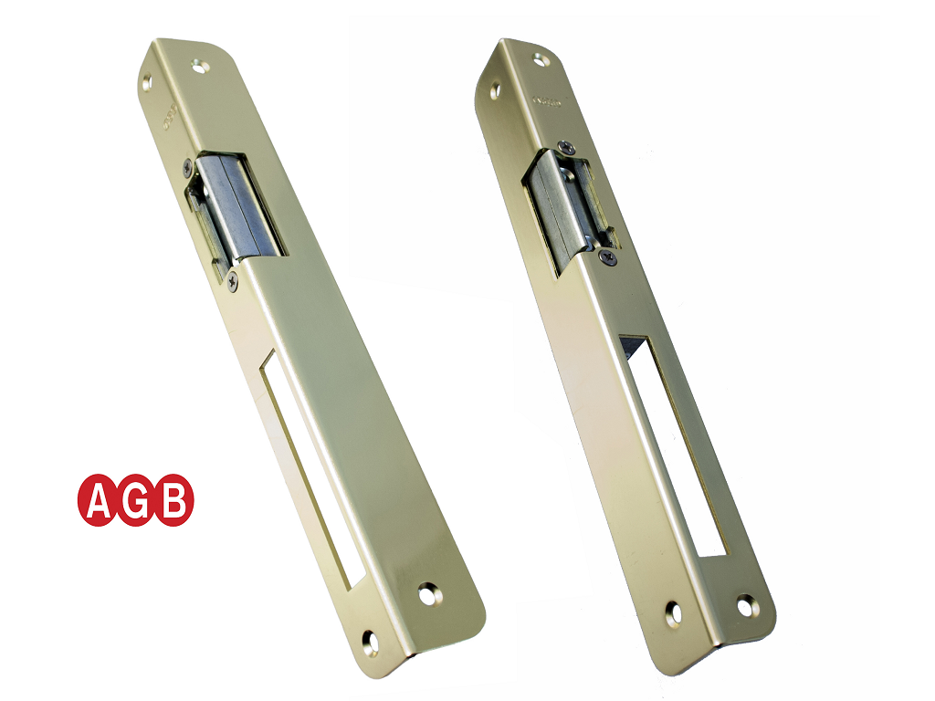 agbb026070403c.png Incontro Elettrico Piastra Angolare Unificato per Opera 12v mm.250 AOV-Ottonato DX-SX AGB - immagine 1