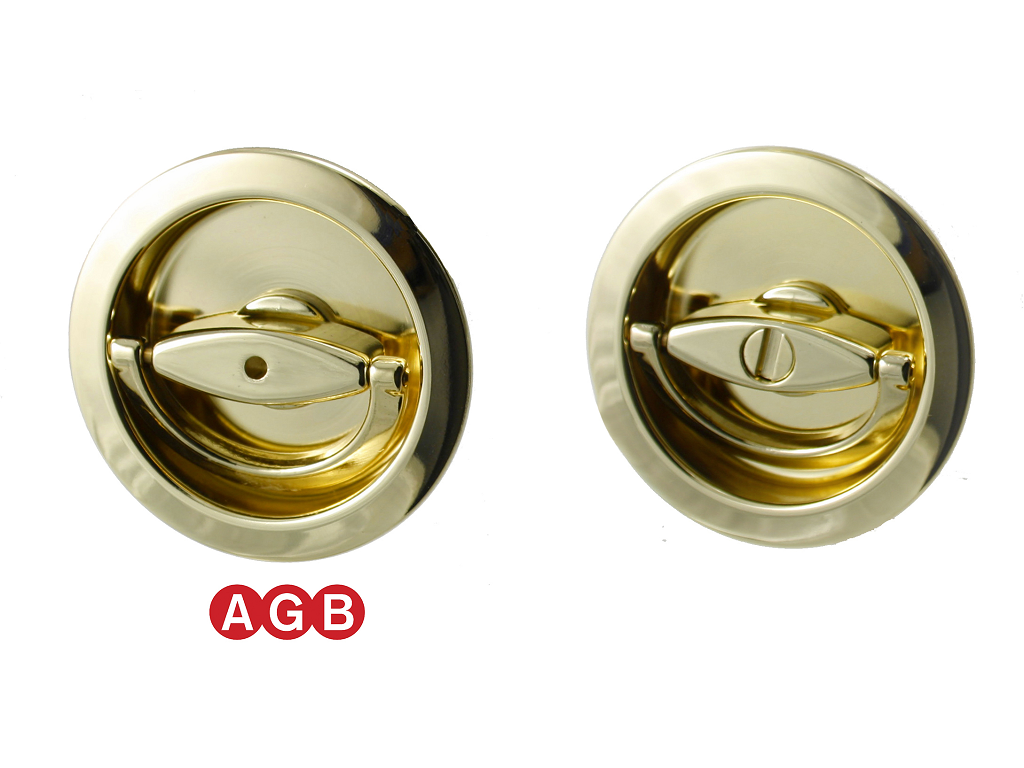 agbb029000010c.png Maniglia Incasso Tonda Porta Libro modello Duetto d.60/48 con Doppio Anello Attivo-Passivo varie finiture | AGB - immagine 1