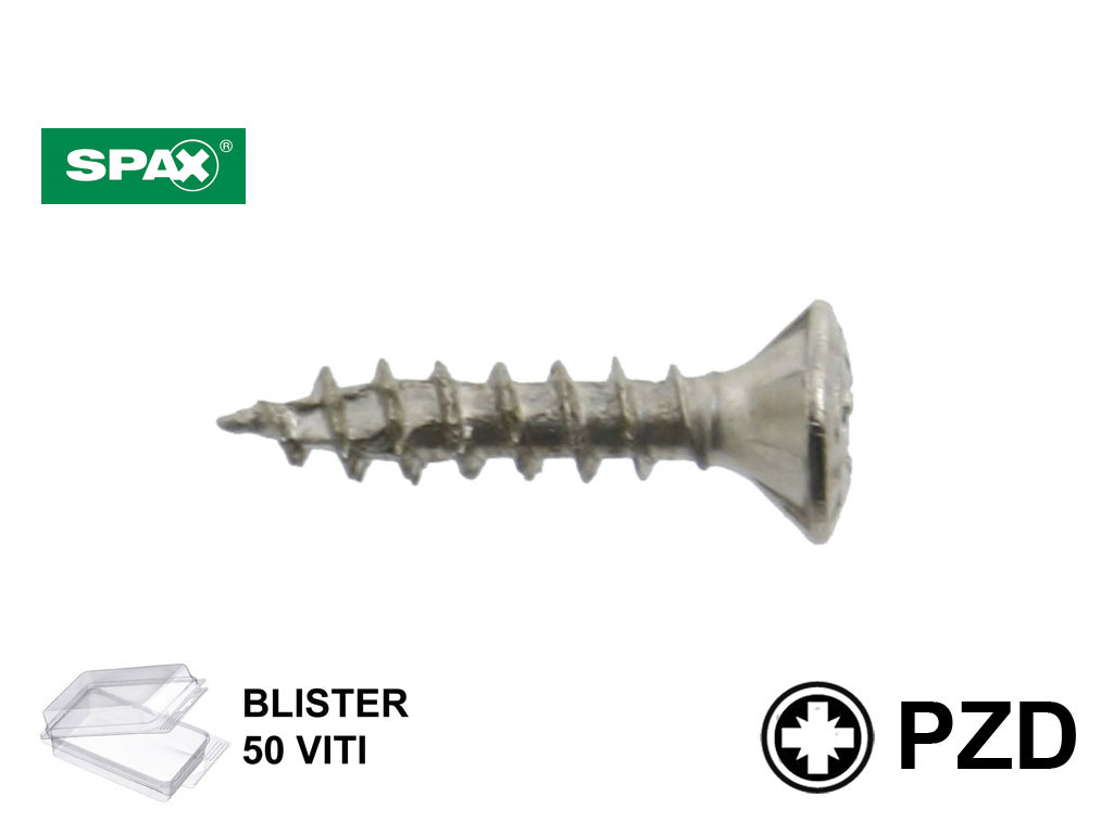 bls50nichelate.png Vite Legno TSC Speedy PZ2 Nichelata in Blister da Pezzi 50 mm.3,5 Varie Lunghezze | SPAX - immagine 1