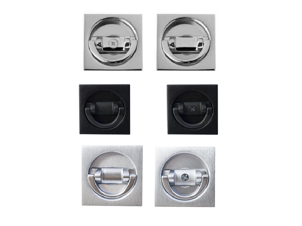 citk302a012aragg.png Maniglia Incasso Quadra Porta Libro modello K302A01 d.53x53/48 con Doppio Anello Attivo-Attivo varie finiture | Comit - immagine 1