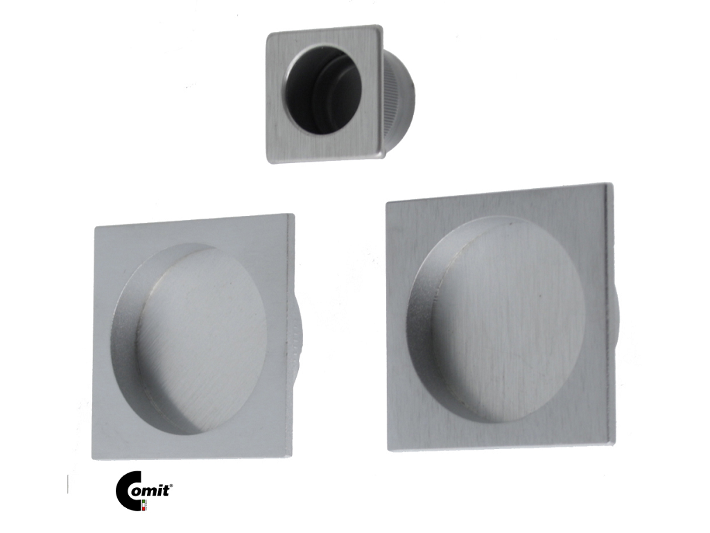 citk302ct2bc.png Maniglia Incasso Quadra Porta Scorrevole modello K302CT03 d.53x53/48 Senza Foro Chiave varie finiture | Comit - immagine 1