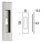 Maniglia Incasso Rettangolare Porta Scorrevole modello ID411 mm.35x134h con Foro CM-Cromat  Colombo Design
