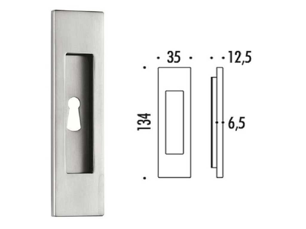 clmid411cfcm.png Maniglia Incasso Rettangolare Porta Scorrevole modello ID411 mm.35x134h con Foro CM-Cromat Colombo Design - immagine 1