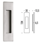 Maniglia Incasso Rettangolare Porta Scorrevole modello ID411 mm.35x134h Senza Foro CM-Cromat  Colombo Design