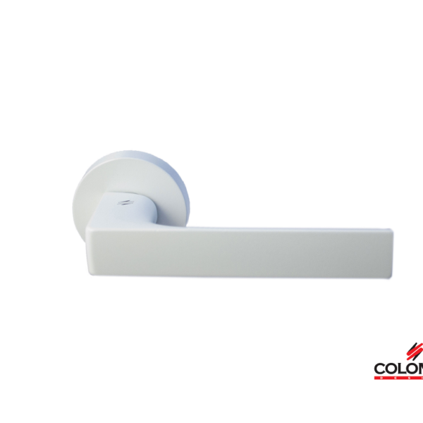 Maniglia Robocinque Rosetta Tonda d.50x10h Bocchetta Foro Chiave BI-Biancomat  Colombo Design