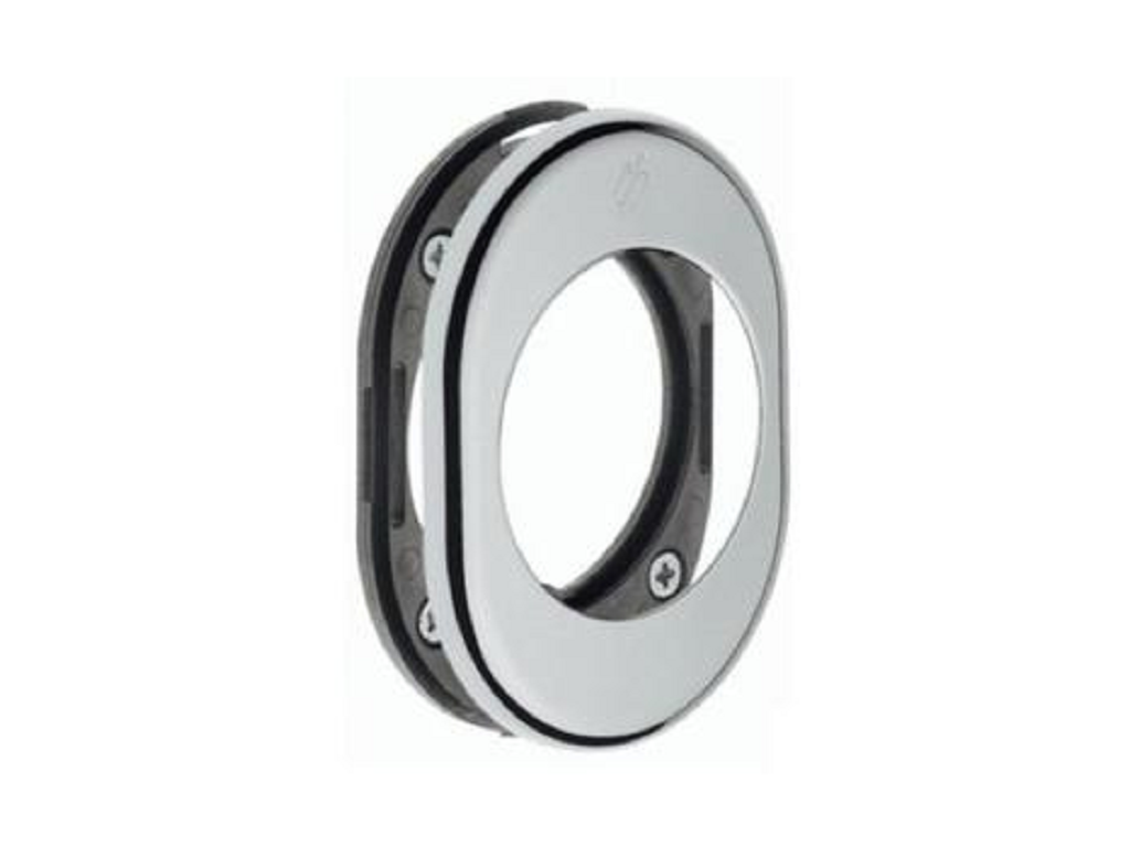 clmpb01cr.png Rosetta Ovale con Sottorosetta Nylon Foro d.46,5 mm CR/Cromo | Colombo - immagine 1