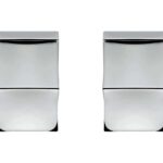 Coppia Pomolo Girevole Square d.52x52x64h Bocchetta Foro Chiave CR-Cromo  Colombo Design