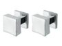 Coppia Pomolo Girevole Square d.55x55x63h Rosetta Quadra d.52x52x10h varie finiture  Colombo Design - immagine 2