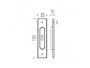 Maniglia Incasso Rettangolare Porta Scorrevole modello ID111 mm.35x150h con Foro Cromat  Colombo Design - immagine 2
