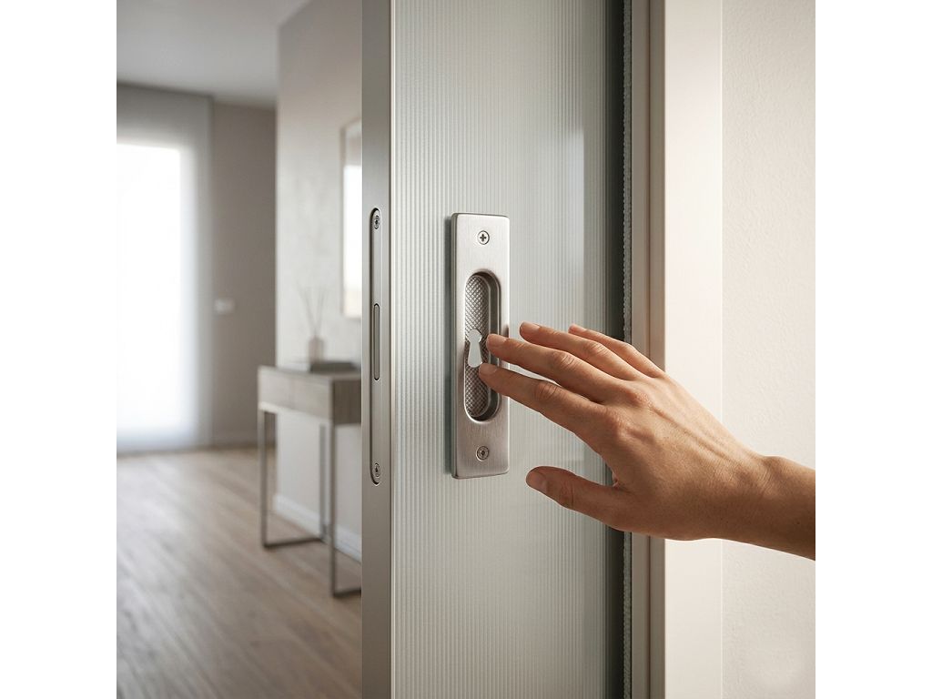 Maniglia Incasso Rettangolare Porta Scorrevole modello ID111 mm.35x150h con Foro Cromat  Colombo Design - immagine 3